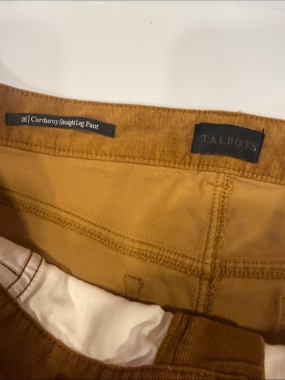Talbots Straight-Leg Corduroy Pants in Mustard - Picture 2 of 4